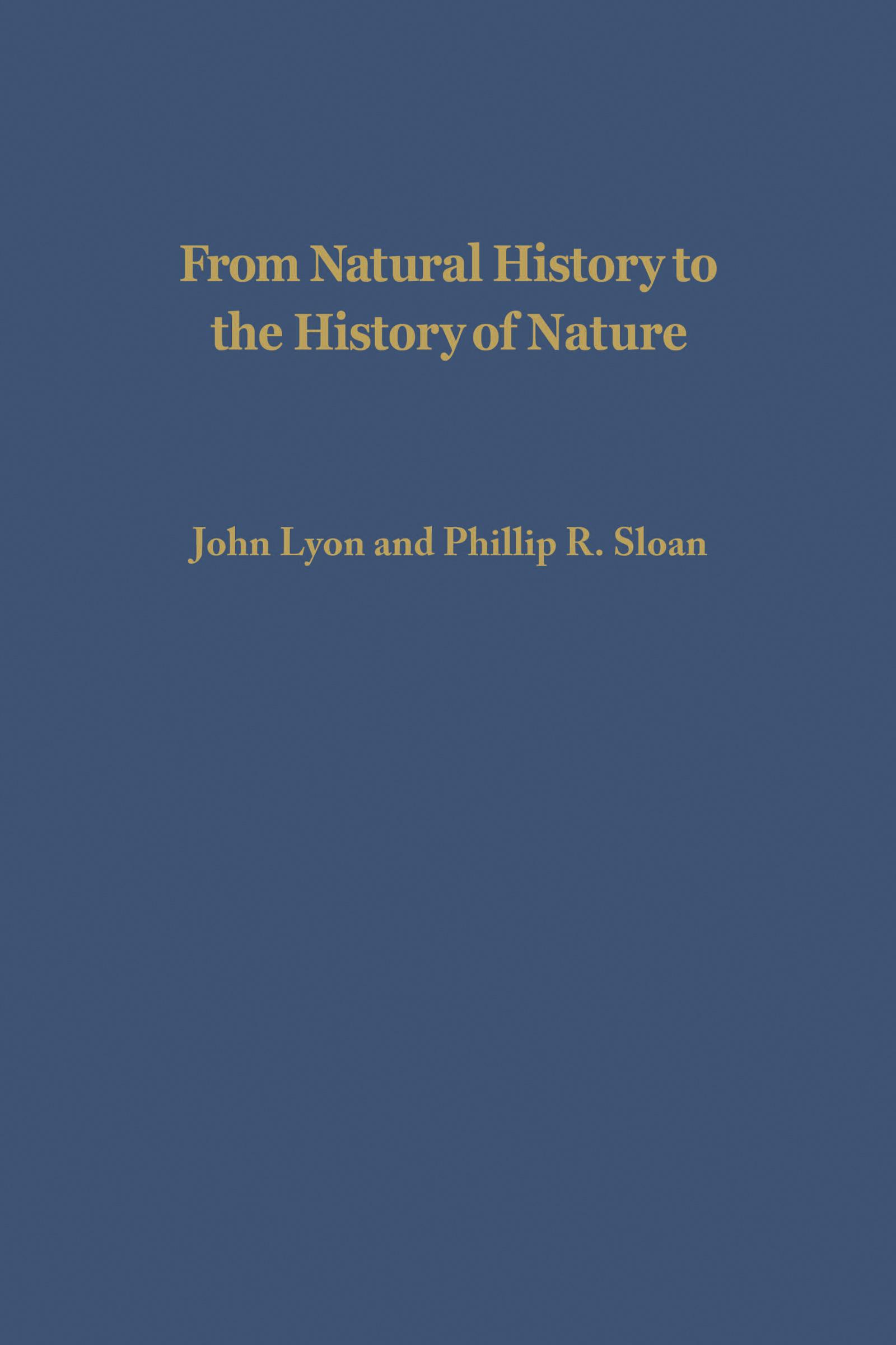 From Natural History to the History of Nature