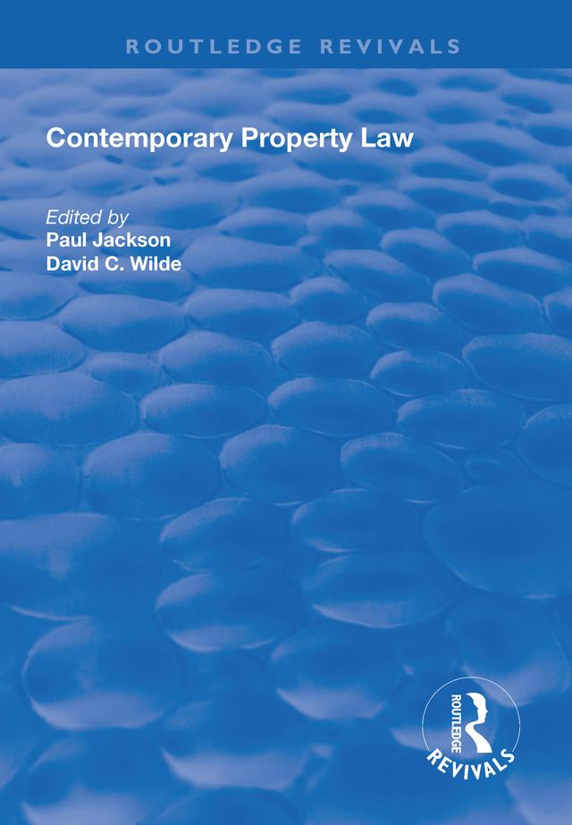 Contemporary Property Law by David C. Wilde, Paul Jackson