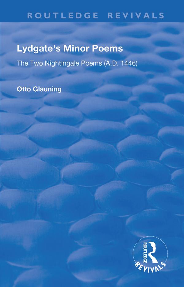 Lydgate's Minor Poems by Otto Glauning