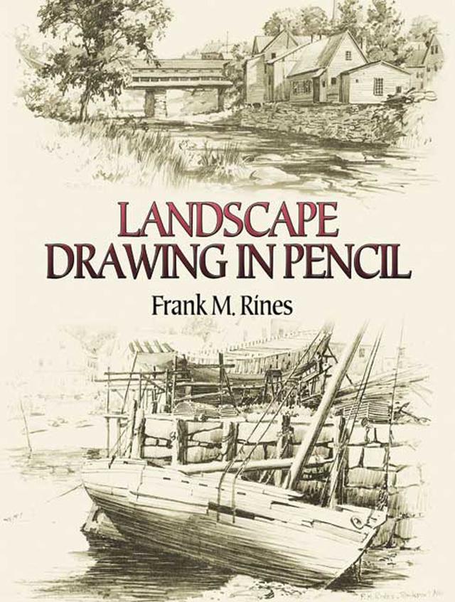 Landscape Drawing in Pencil by Frank M. Rines