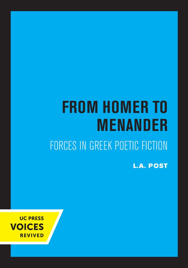 From Homer to Menander by L.A. Post