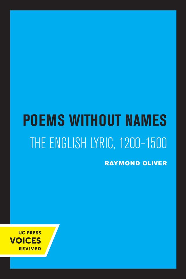 Poems Without Names by Raymond Oliver