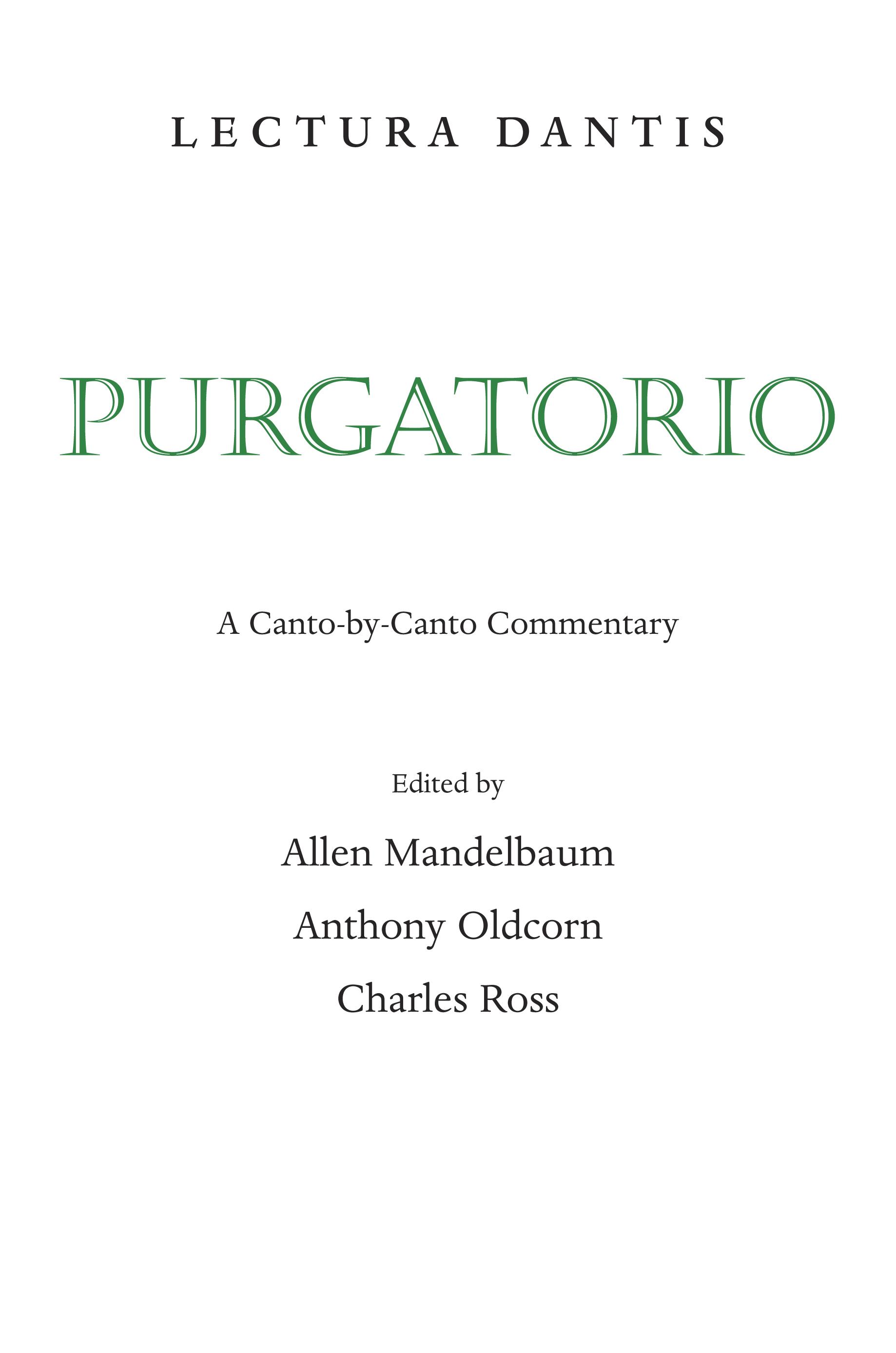 Lectura Dantis, Purgatorio