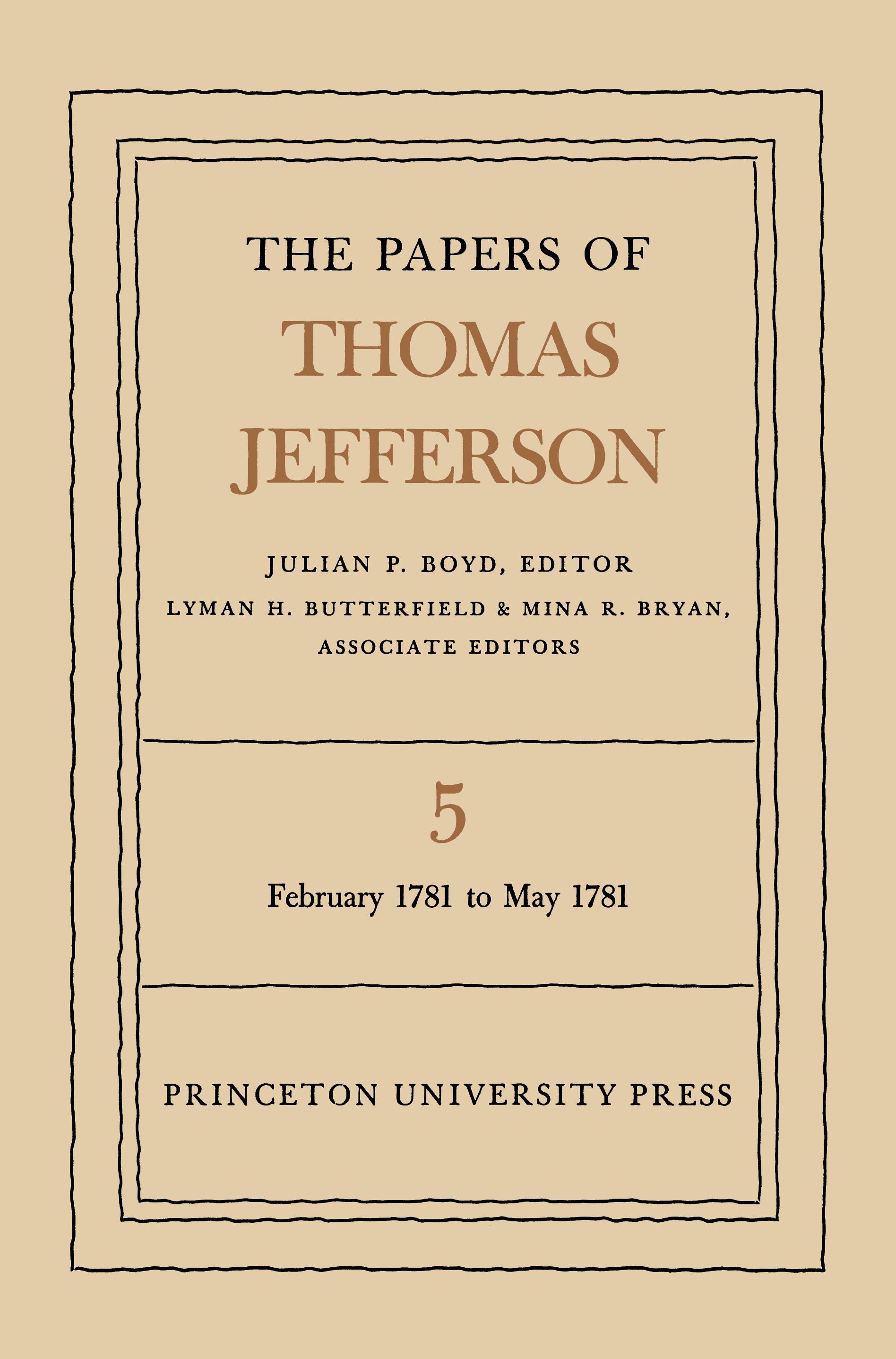 The Papers of Thomas Jefferson, Volume 5