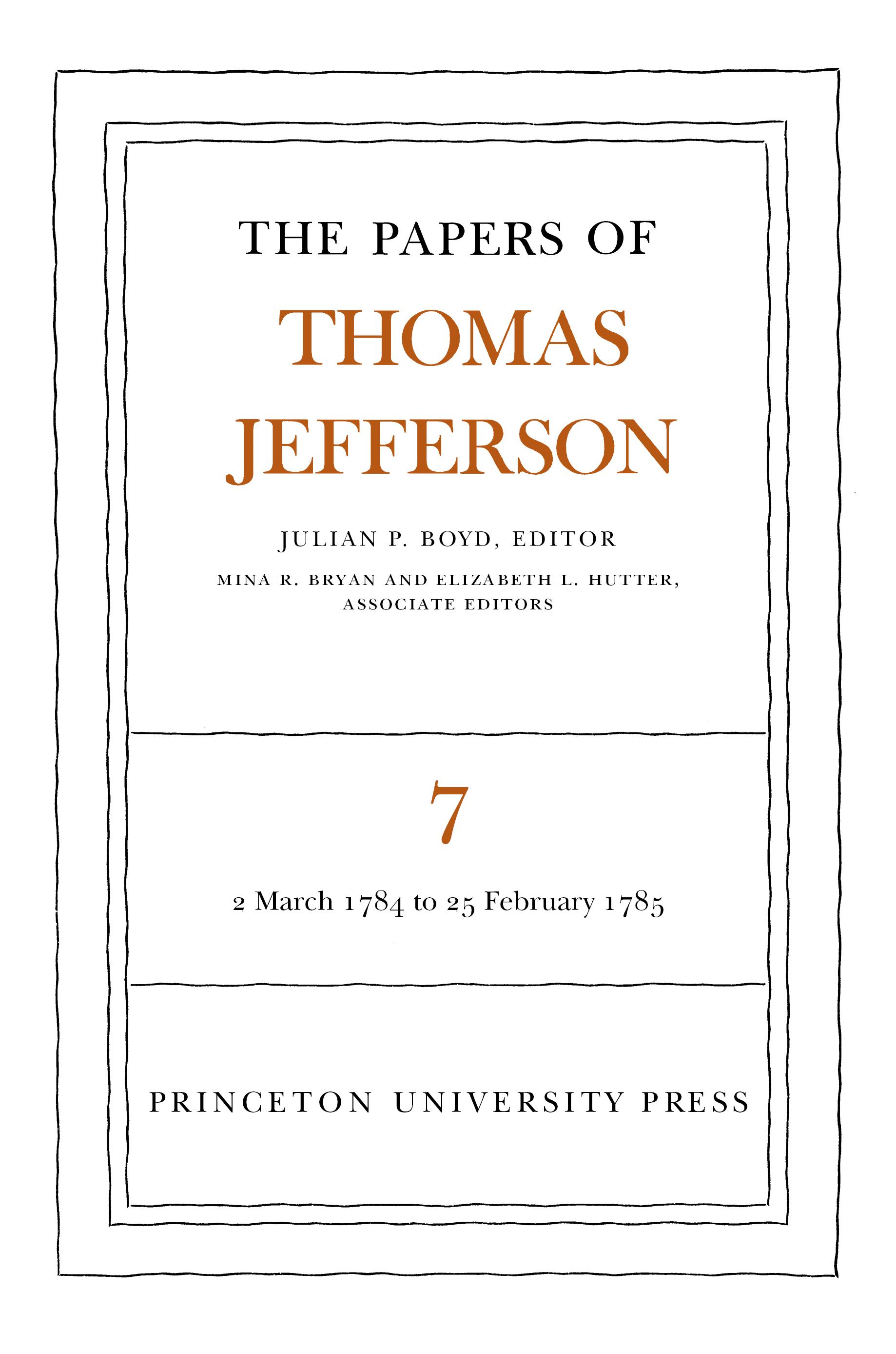The Papers of Thomas Jefferson, Volume 7