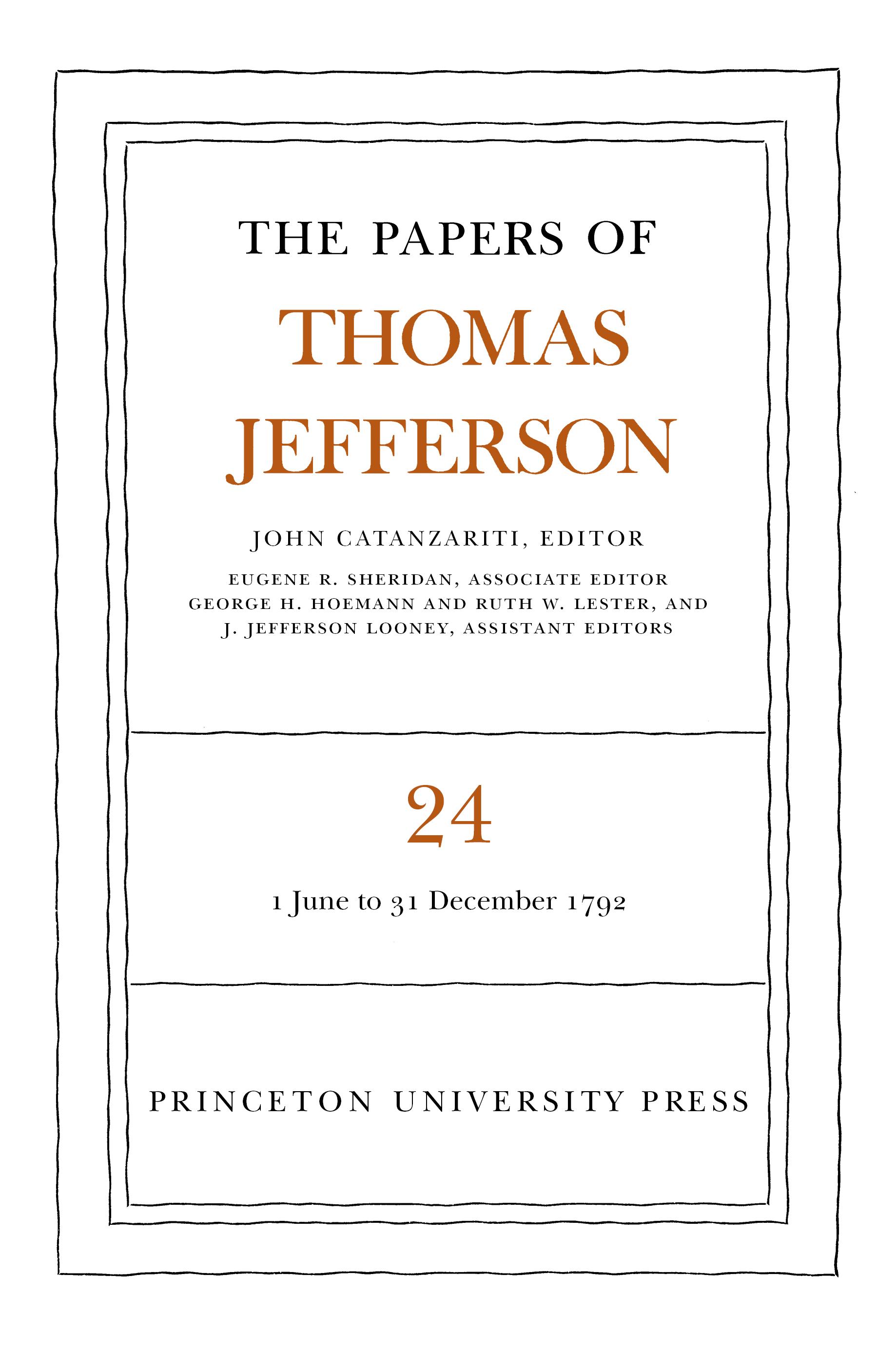 The Papers of Thomas Jefferson, Volume 24