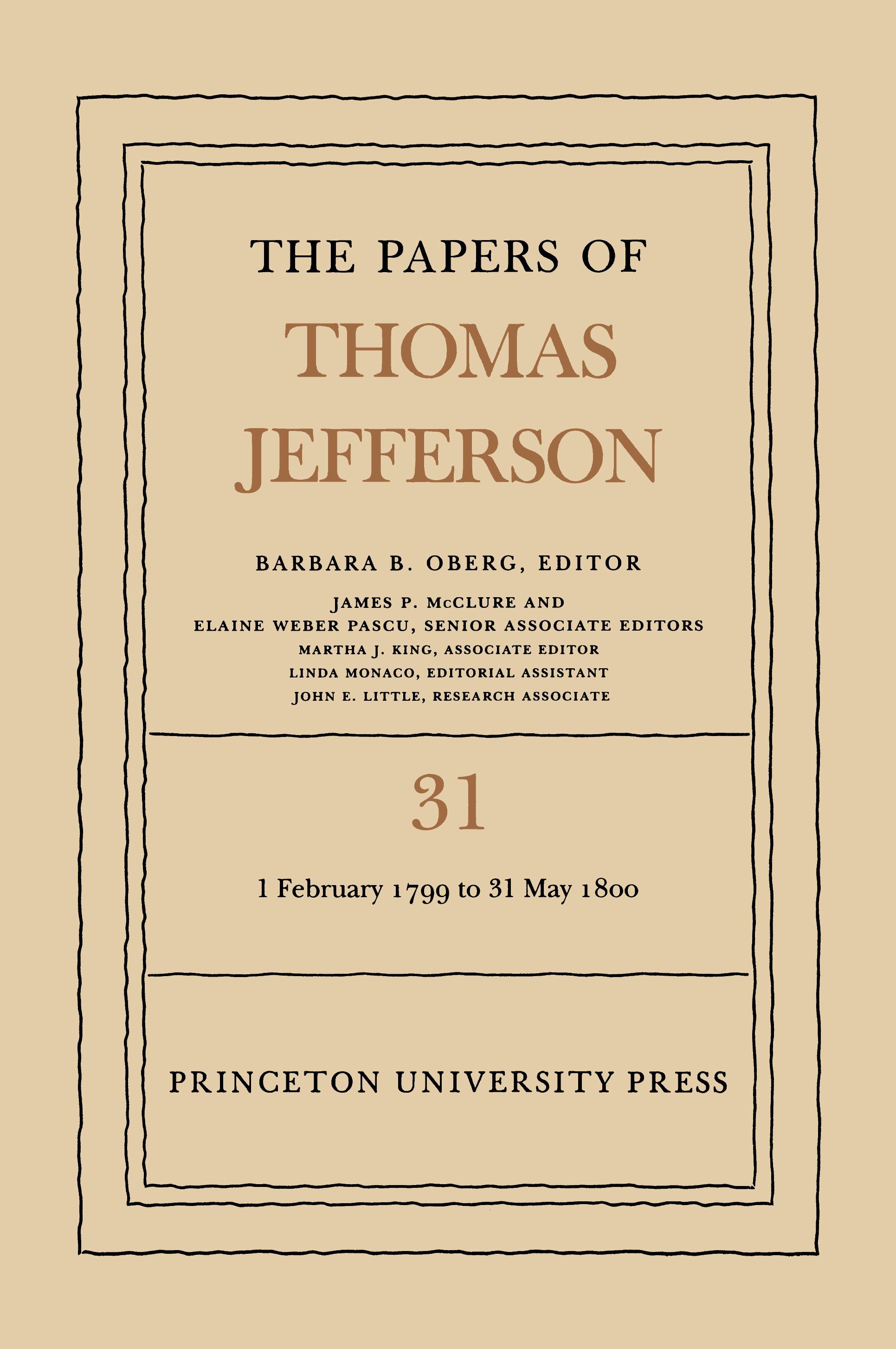 The Papers of Thomas Jefferson, Volume 31