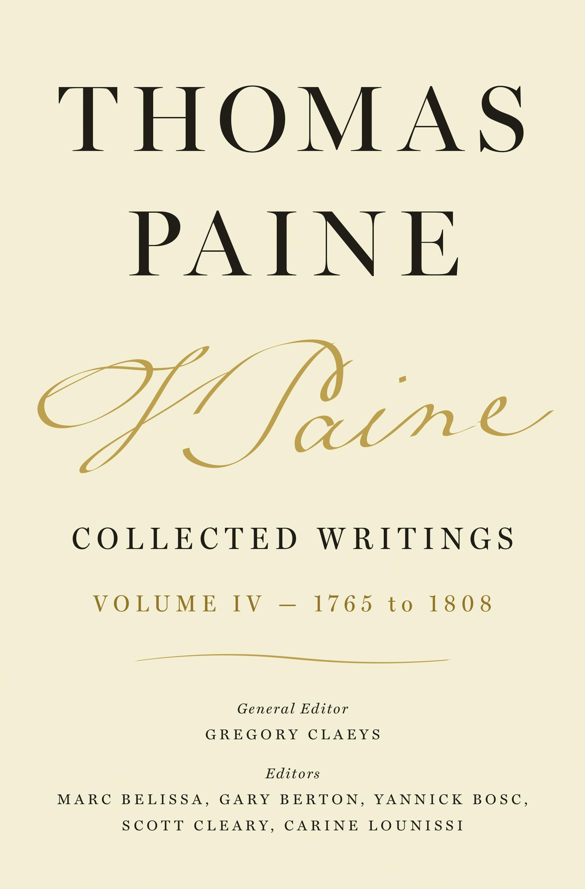 Thomas Paine Collected Writings, Volume 4