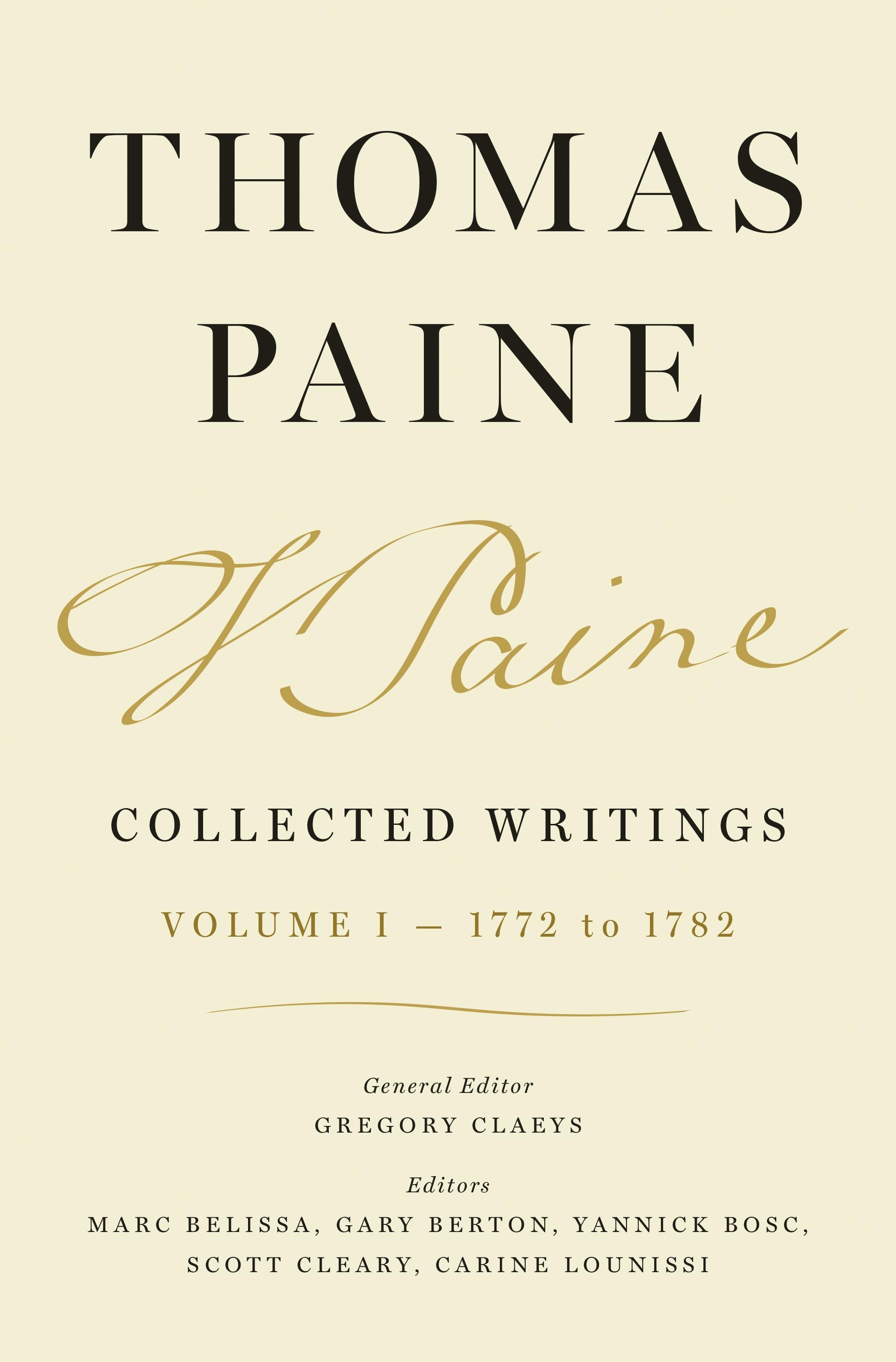 Thomas Paine Collected Writings, Volume 1