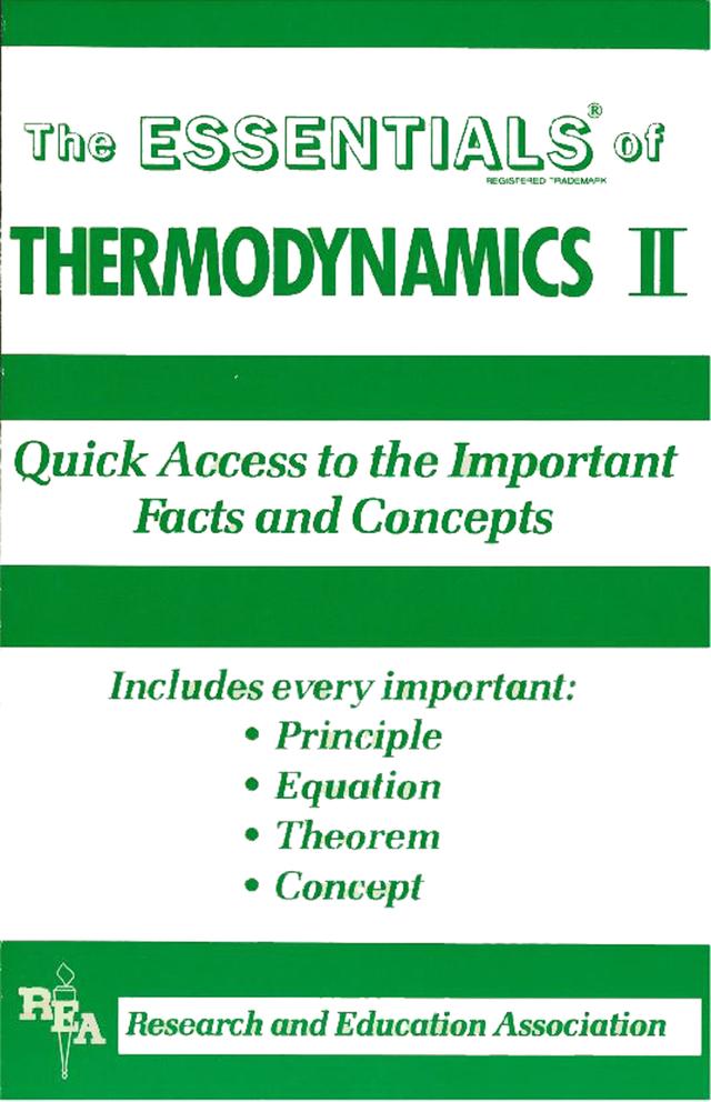 Thermodynamics II Essentials by The Editors of REA