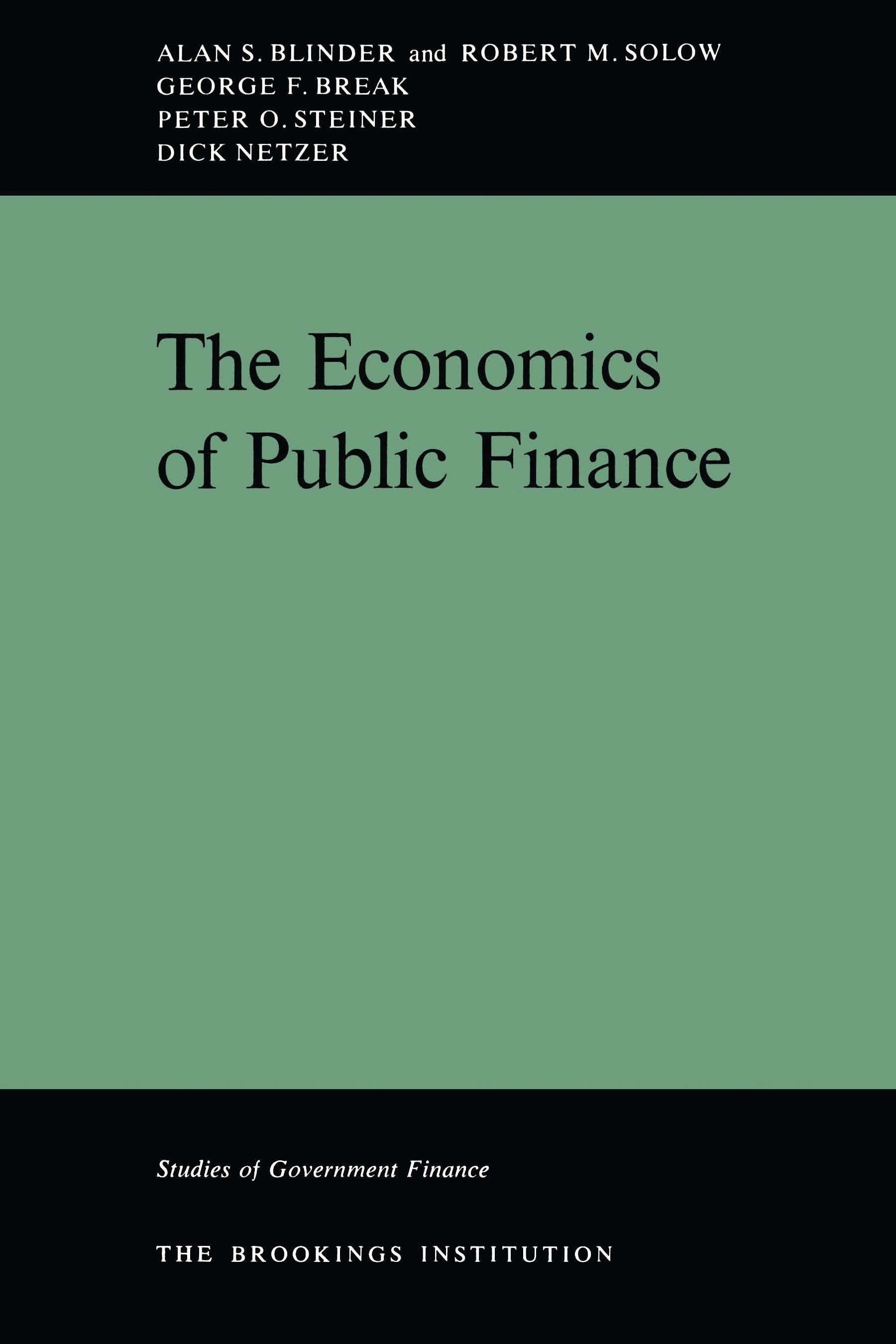 The Economics Of Public Finance