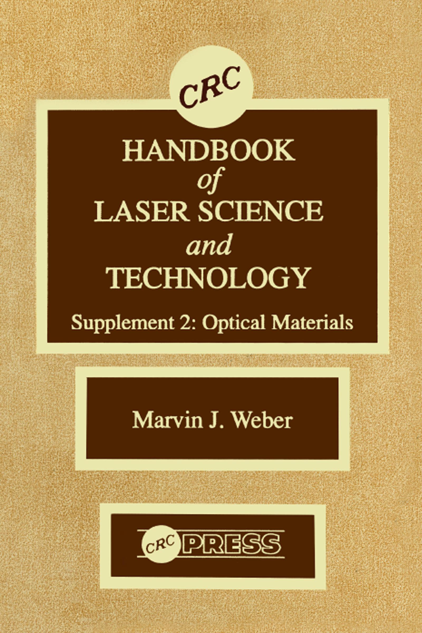 CRC Handbook of Laser Science and Technology Supplement 2