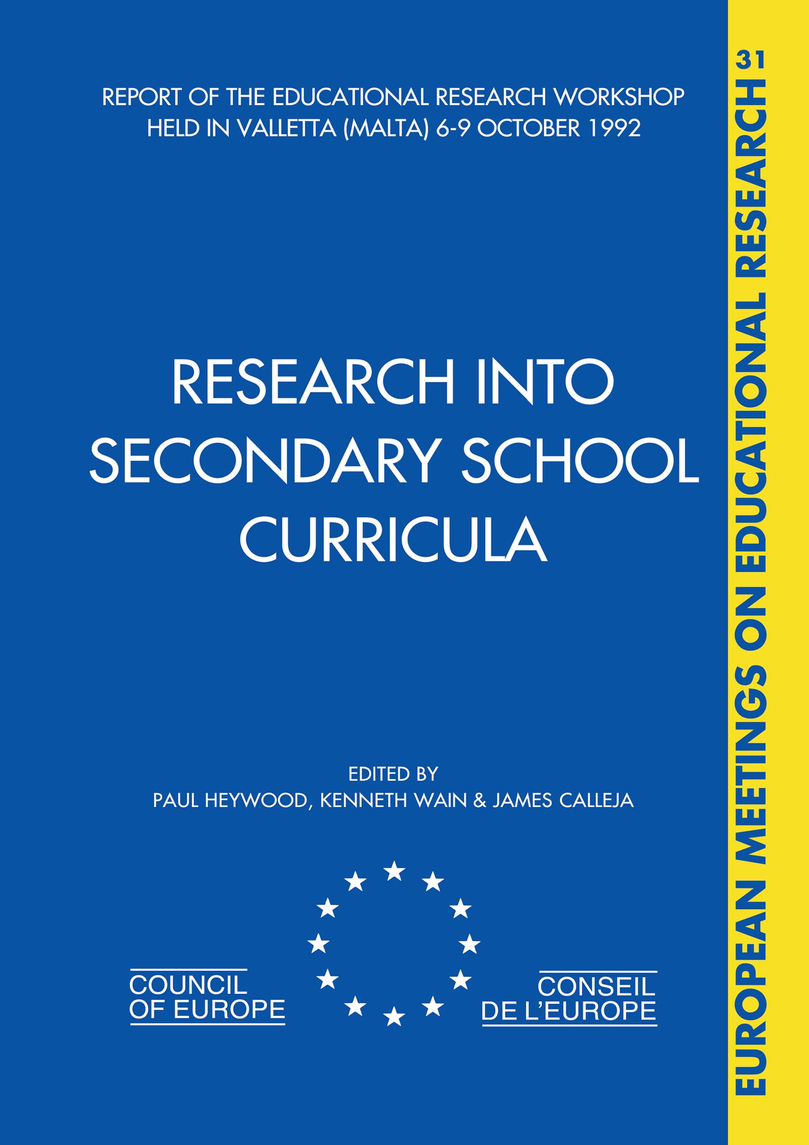 Research into Secondary School Curricula