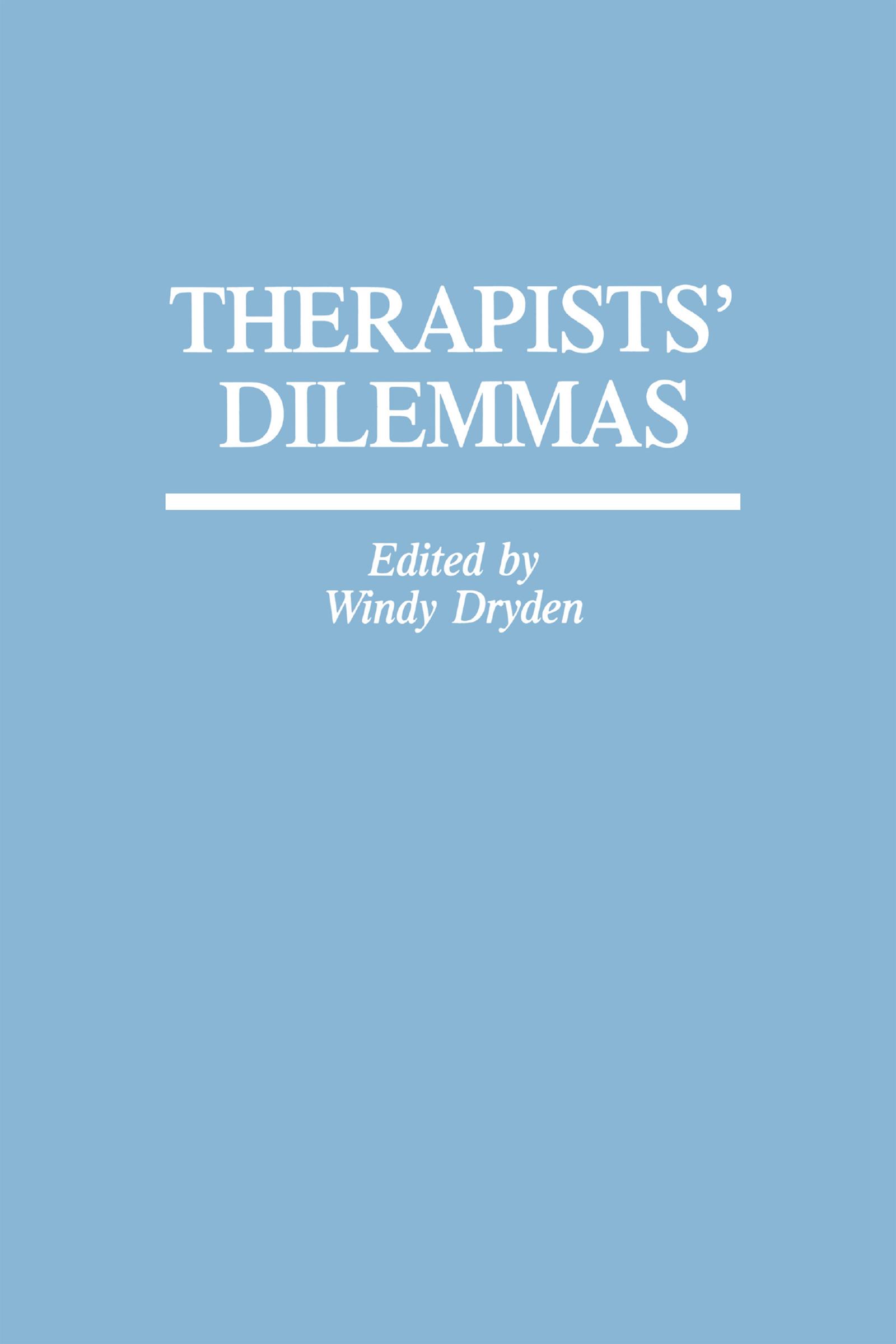 Therapists' Dilemmas