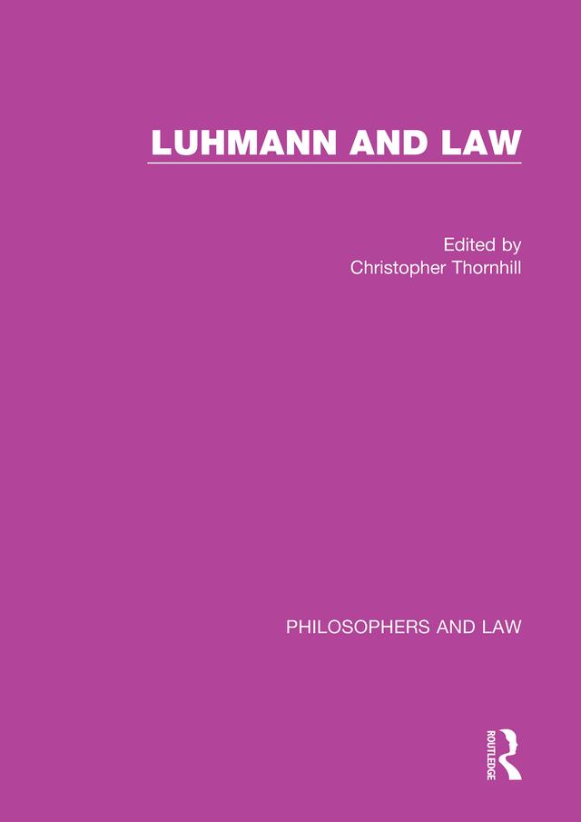 Luhmann and Law by Christopher Thornhill