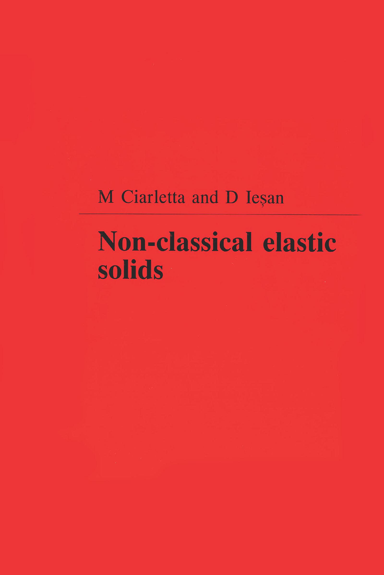 Non-Classical Elastic Solids