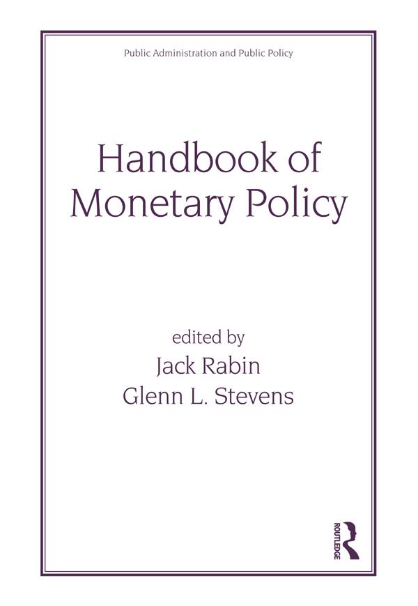 Handbook of Monetary Policy by Jack Rabin