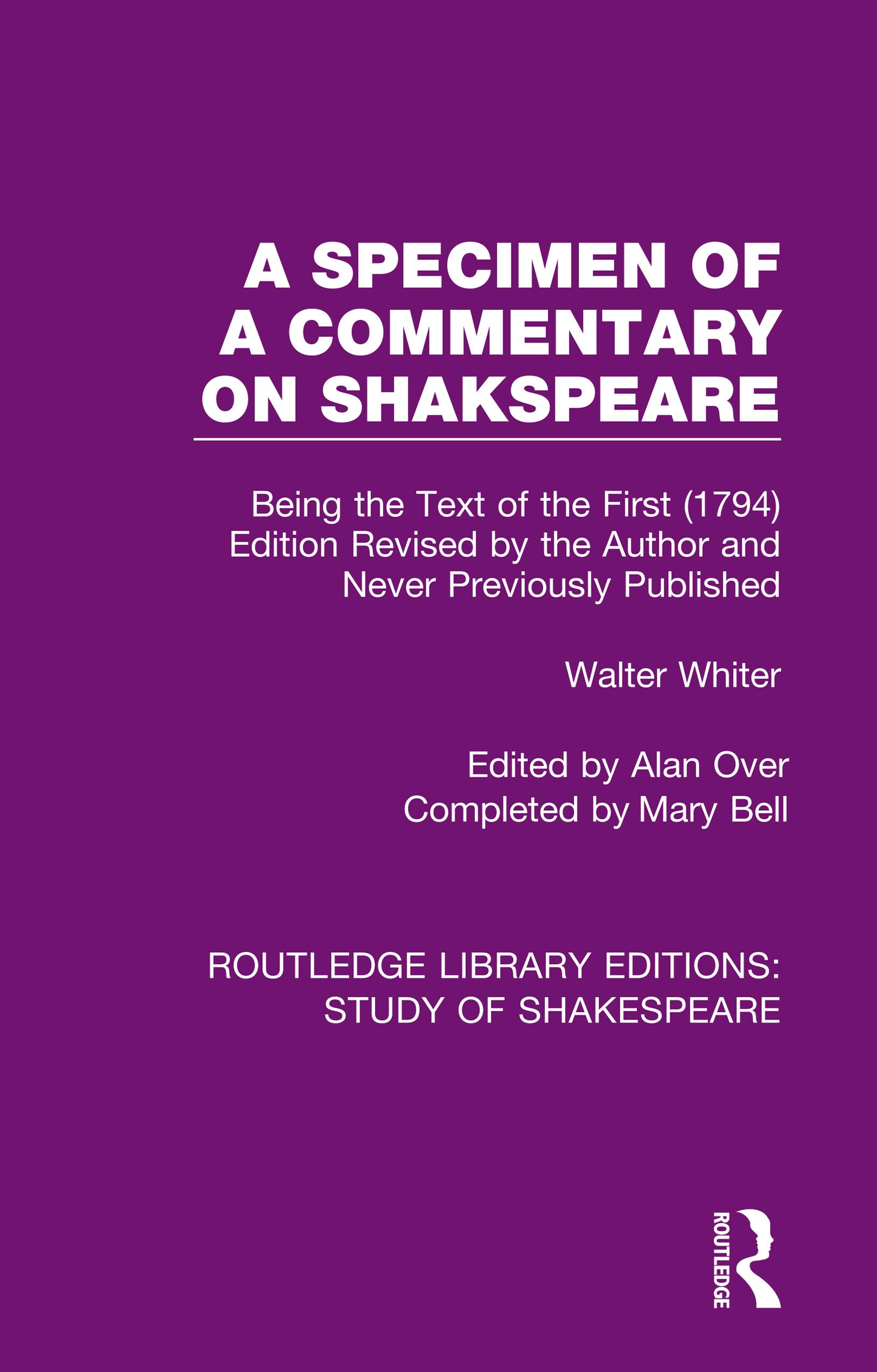 A Specimen of a Commentary on Shakspeare