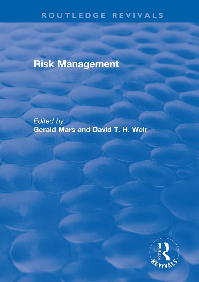Risk Management, 2 Volume Set by David Weir, Gerald Mars