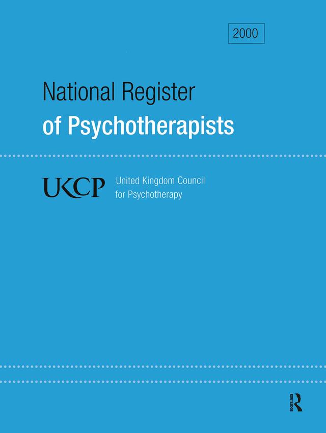 National Register of Psychotherapists 2000 by Ukcp United Kingdom Council For Psychotherapy