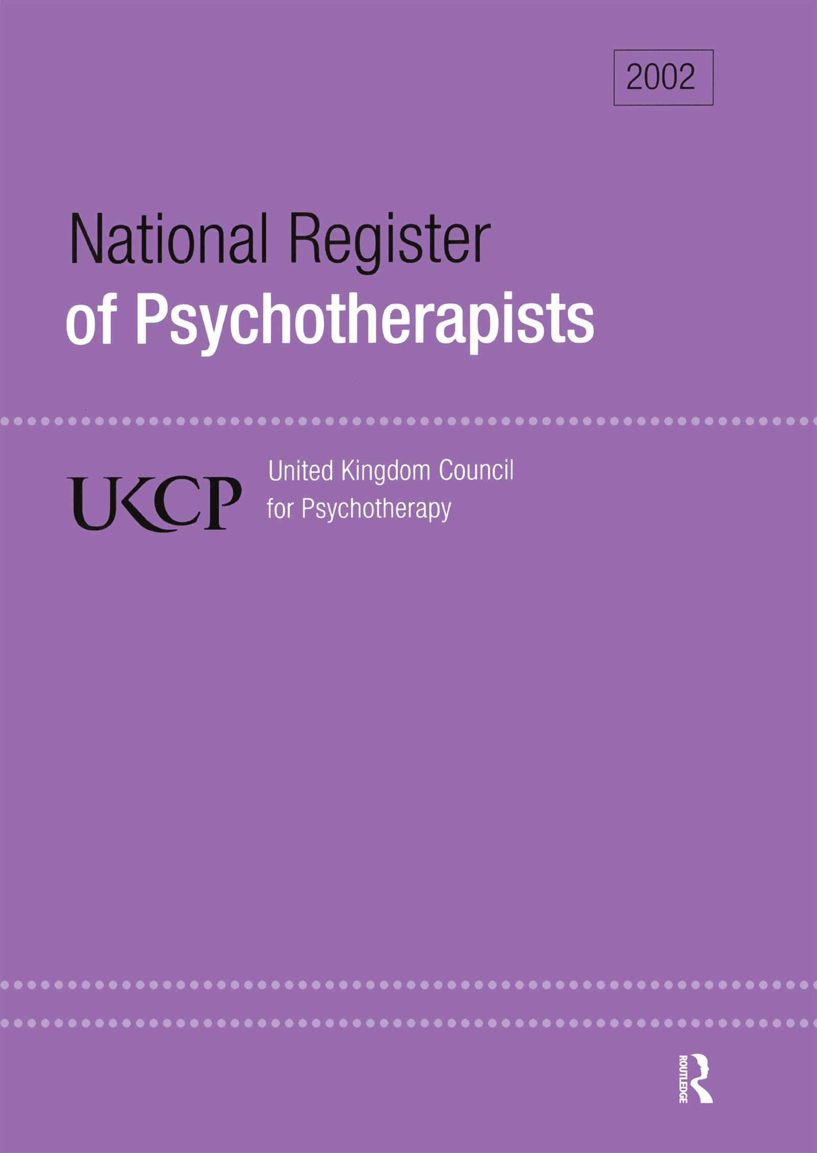 National Register of Psychotherapists 2002