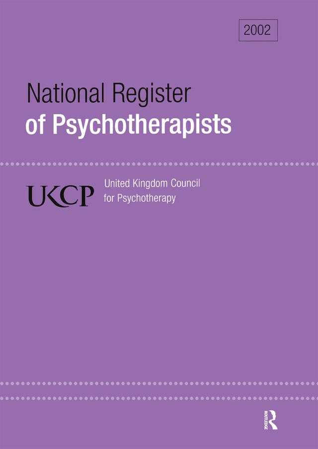 National Register of Psychotherapists 2002 by Ukcp United Kingdom Council For Psychotherapy
