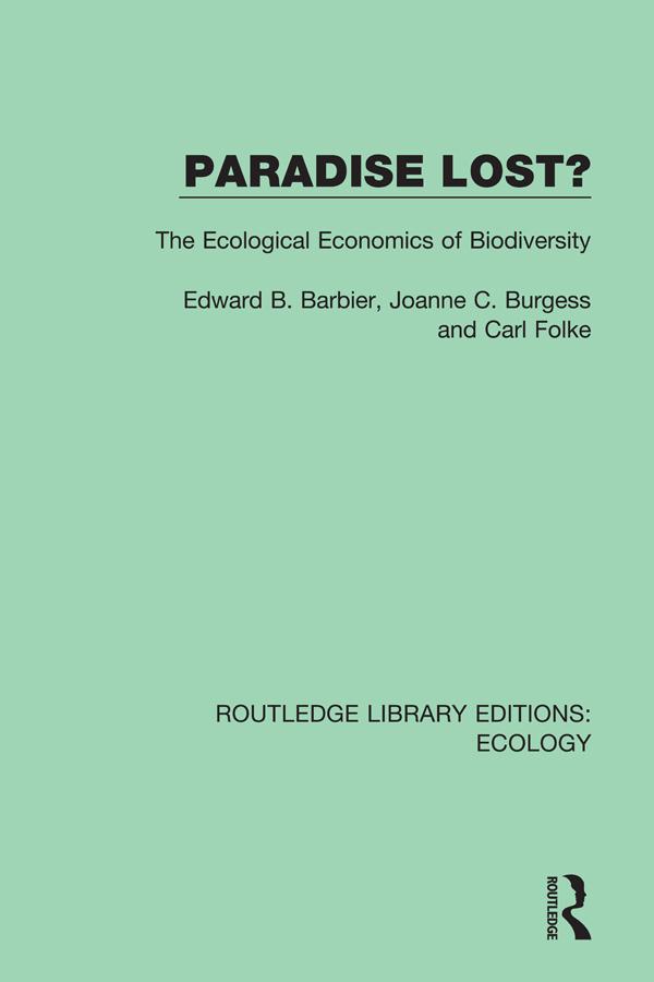 Paradise Lost? by Carl Folke, Edward B. Barbier, Joanne C. Burgess Barbier