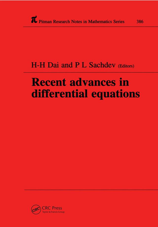 Recent Advances in Differential Equations by H-H Dai, P.L. Sachdev