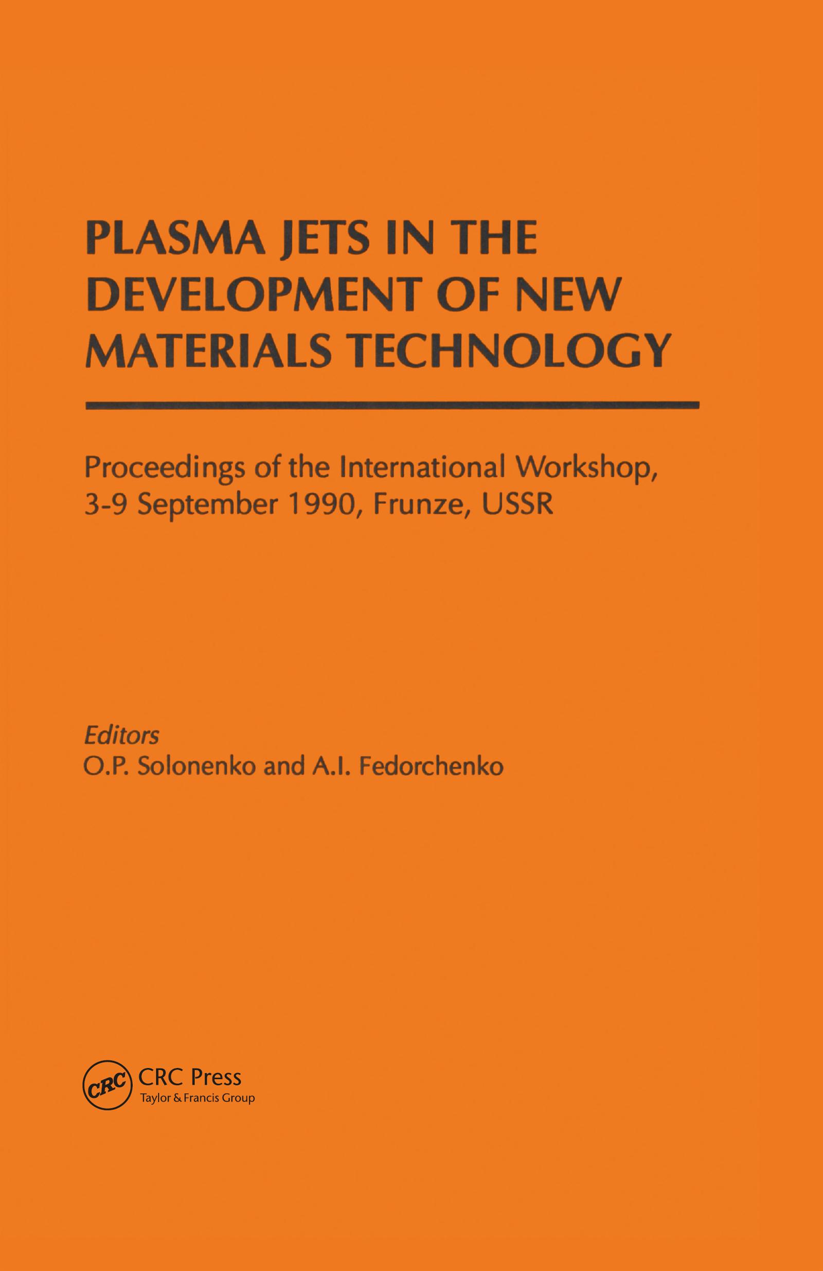 Plasma Jets in the Development of New Materials Technology