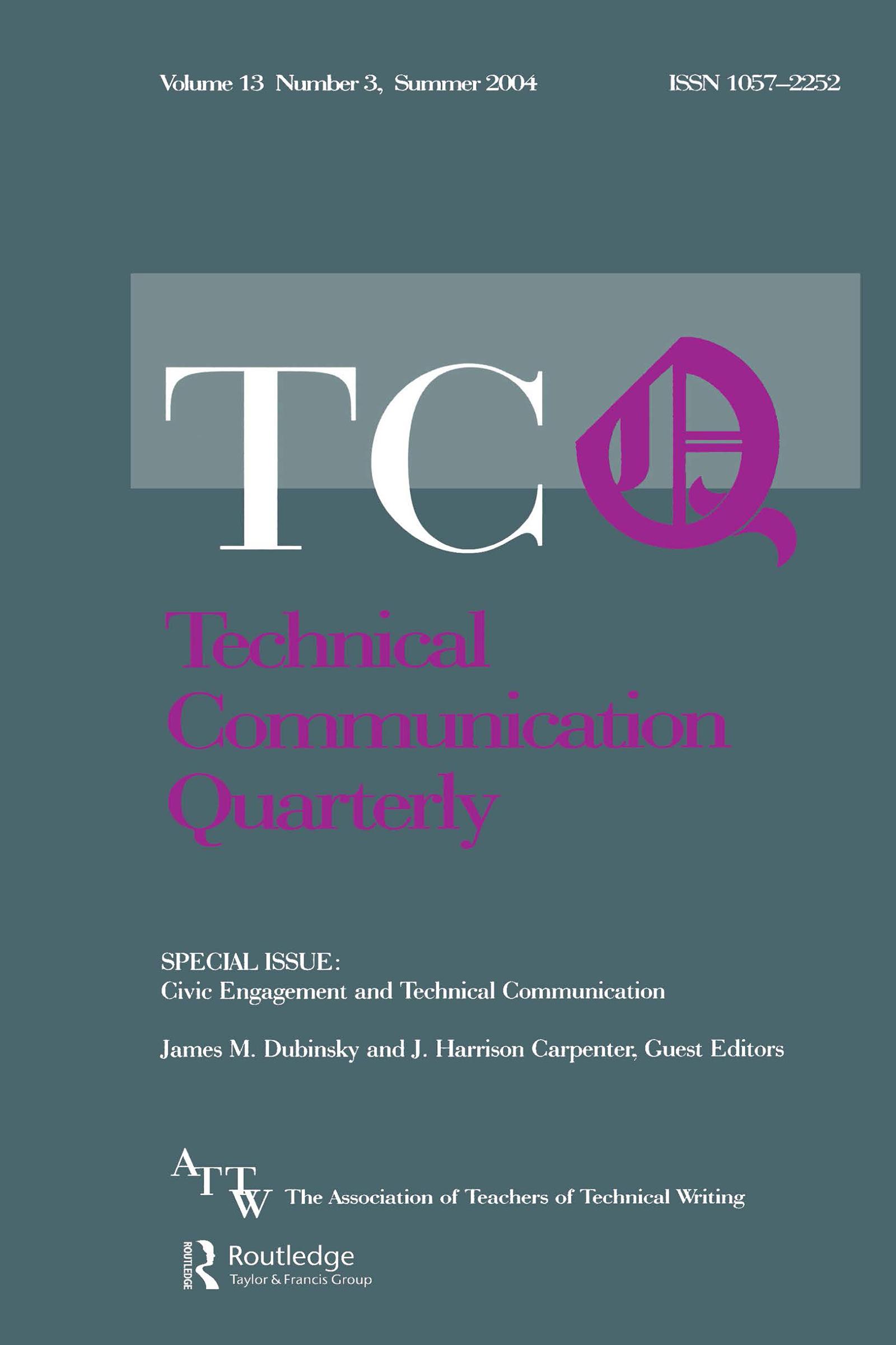 Civic Engagement and Technical Communication