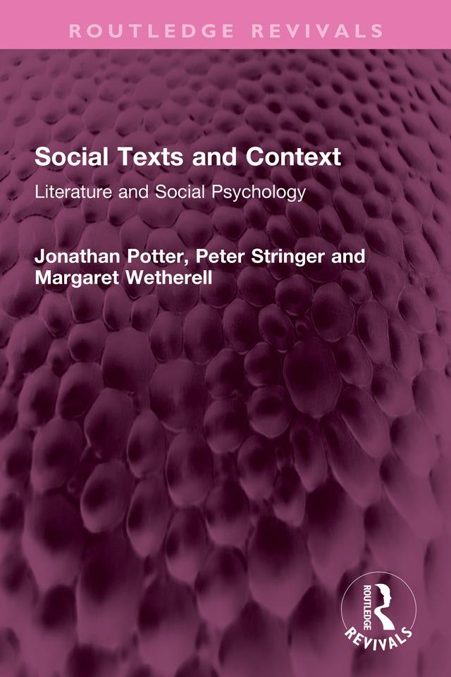 Social Texts and Context by Jonathan Potter, Margaret Wetherell, Peter Stringer