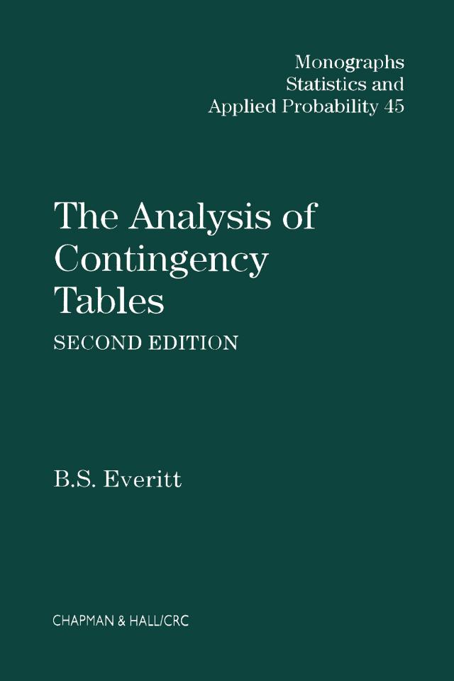 The Analysis of Contingency Tables by Brian S. Everitt