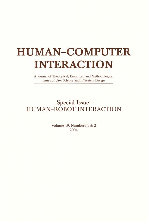 Human-robot Interaction by Pamela Hinds, Sara Kiesler