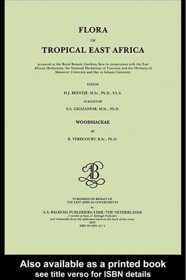 Flora of tropical East Africa - Woodsiaceae (2003) by H.J. Beentje