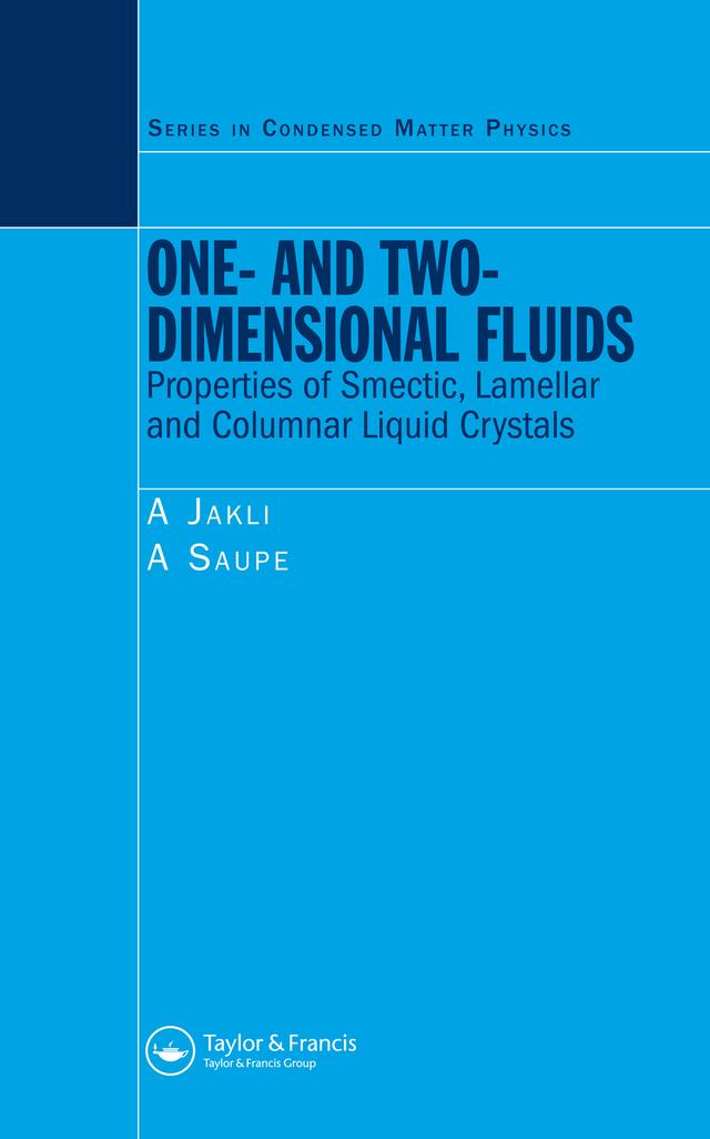 One- and Two-Dimensional Fluids by Antal Jakli, A. Saupe