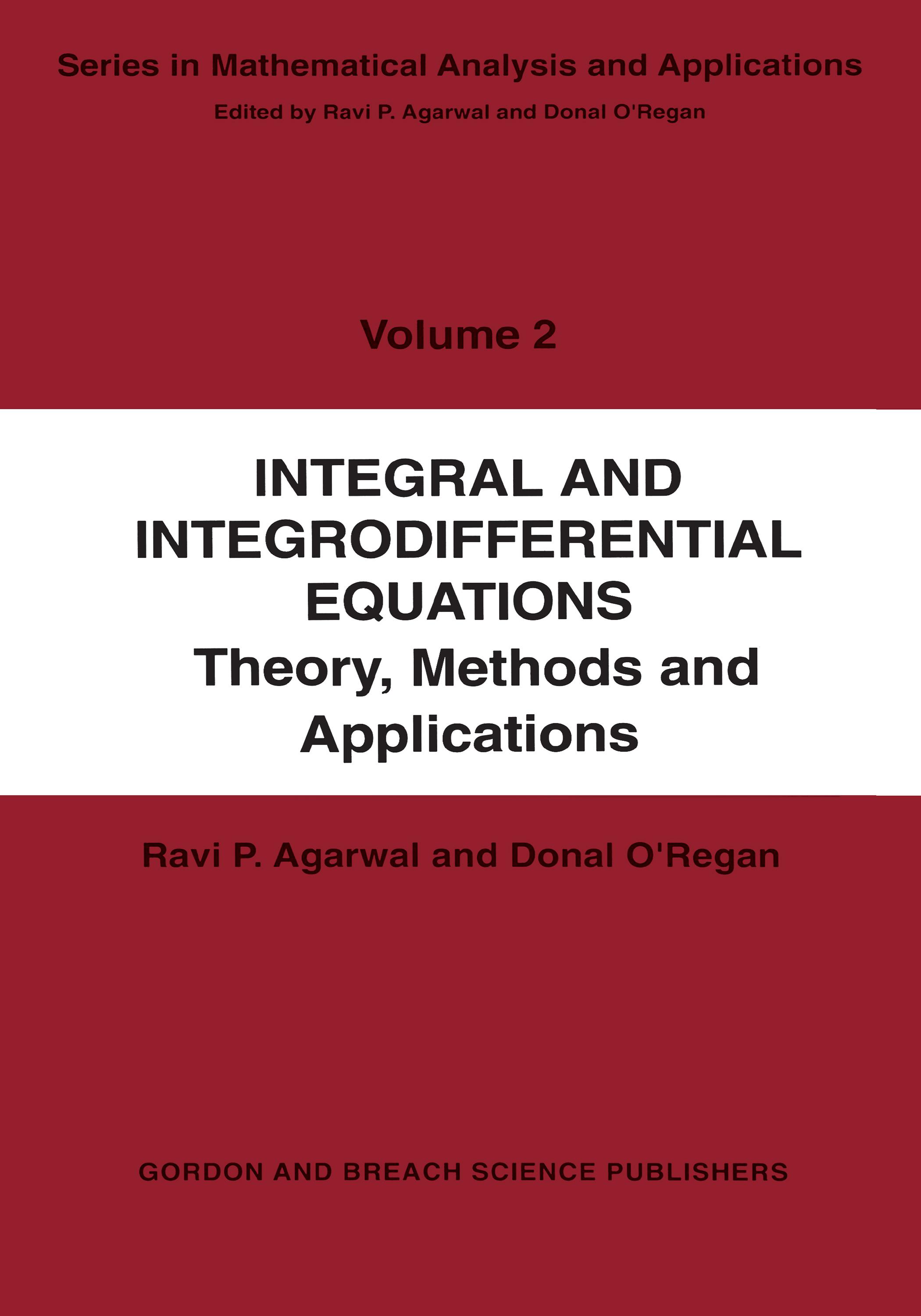 Integral and Integrodifferential Equations