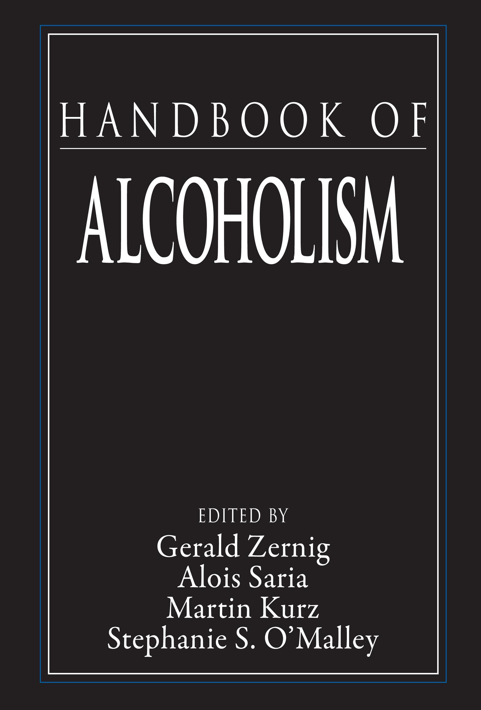 Handbook of Alcoholism
