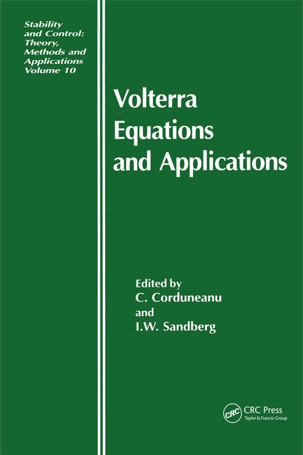 Volterra Equations and Applications by C. Corduneanu, I Sandberg
