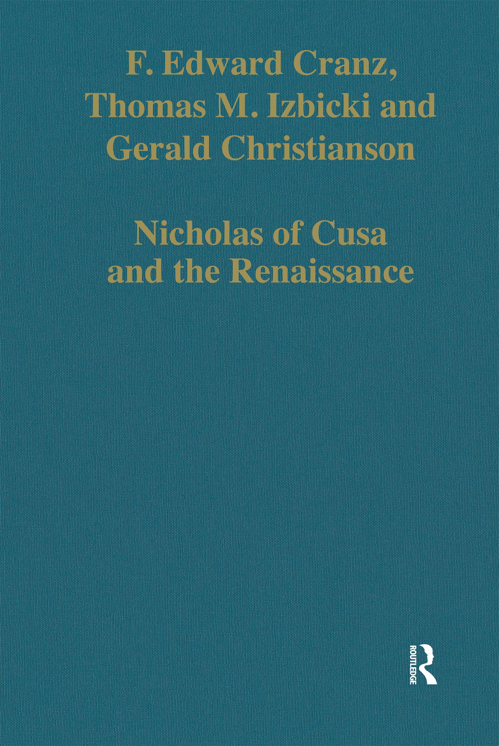 Nicholas of Cusa and the Renaissance