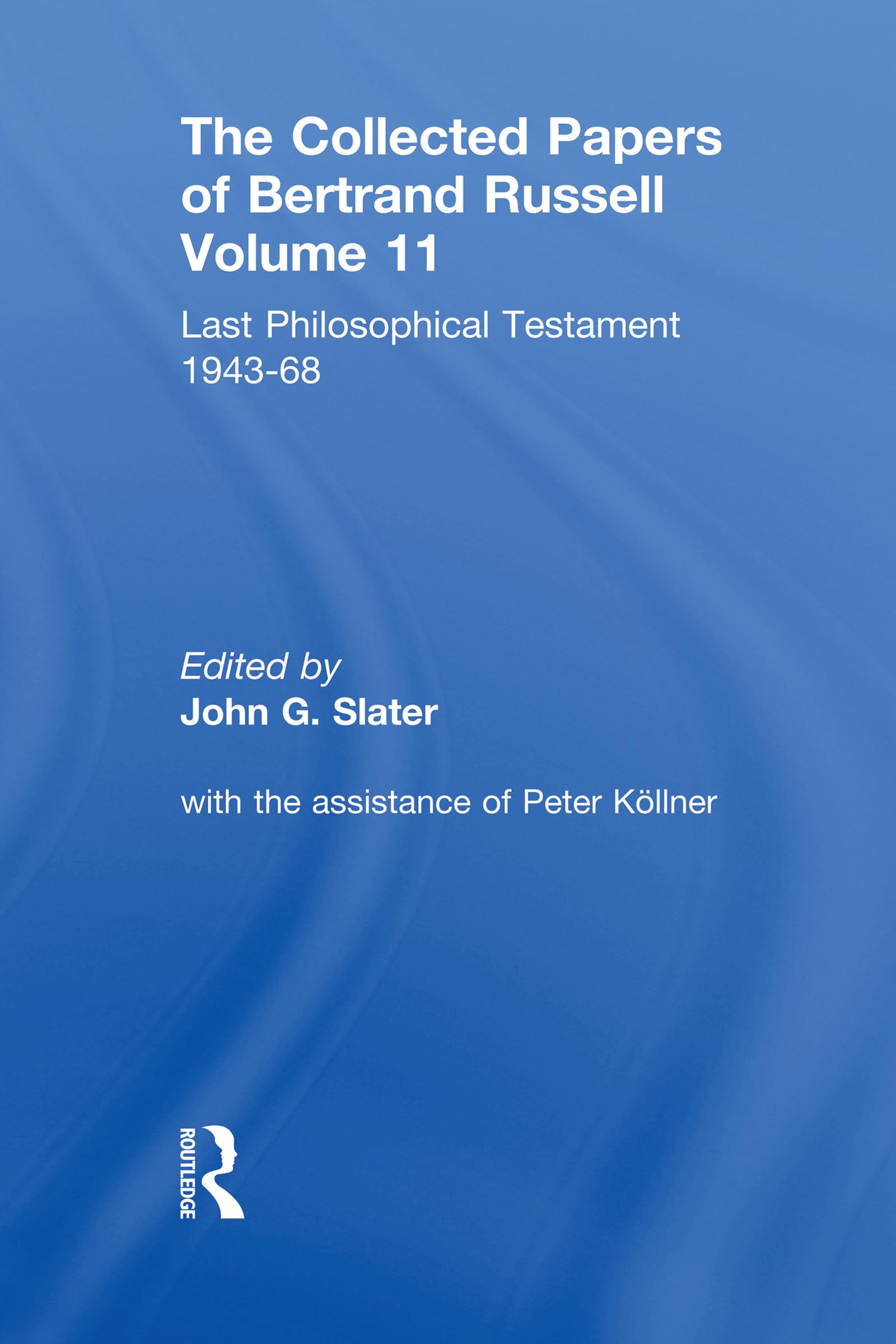 The Collected Papers of Bertrand Russell, Volume 11