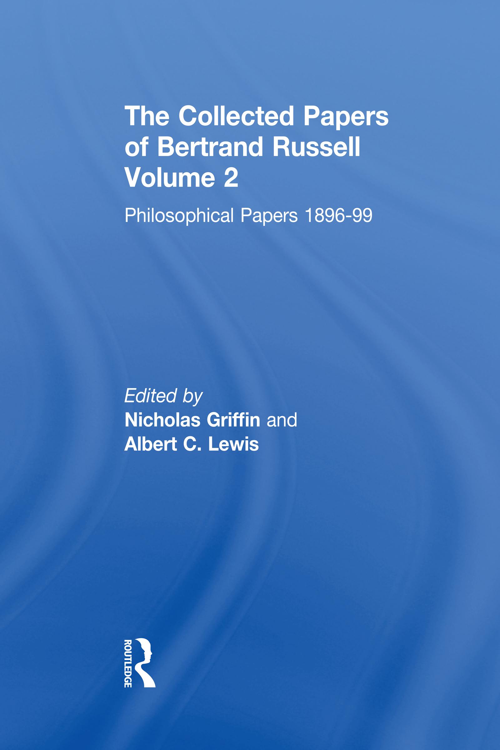 The Collected Papers of Bertrand Russell, Volume 2