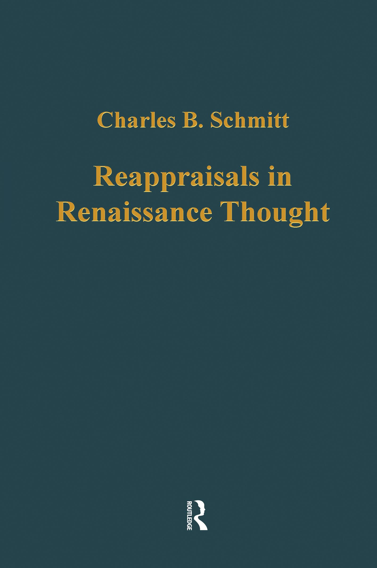 Reappraisals in Renaissance Thought