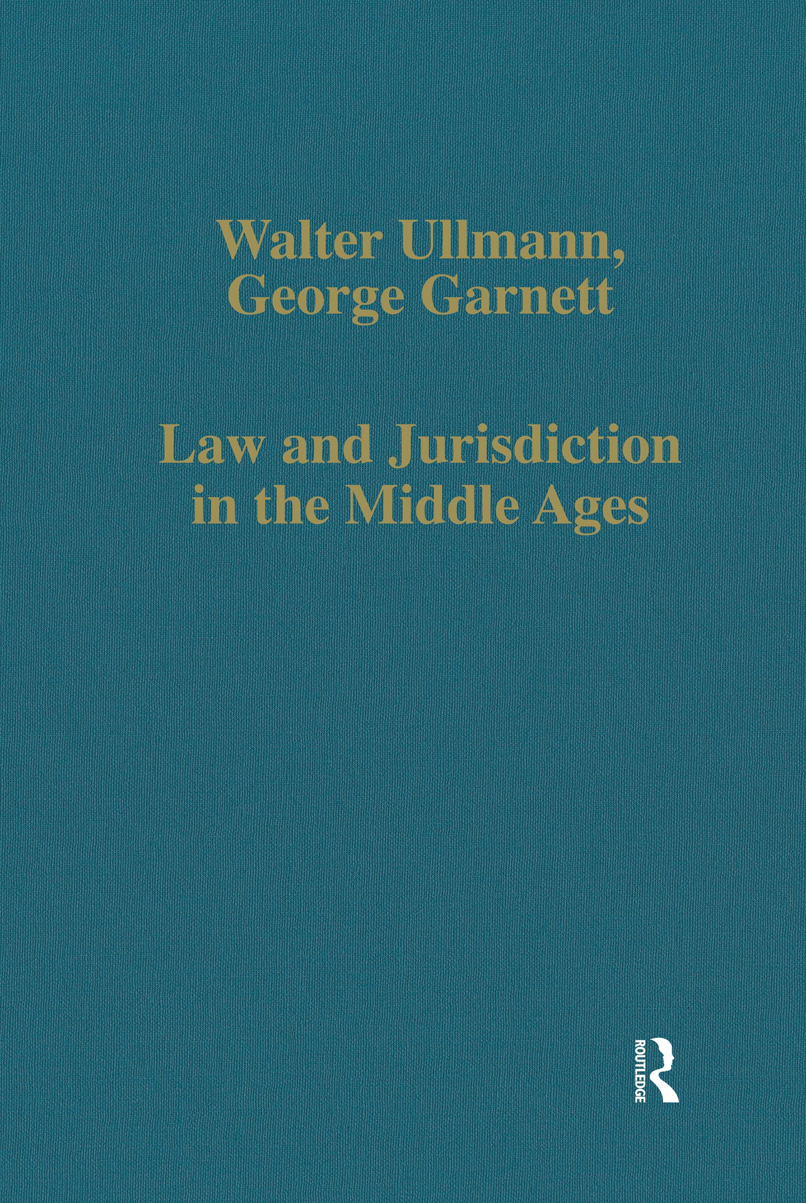 Law and Jurisdiction in the Middle Ages