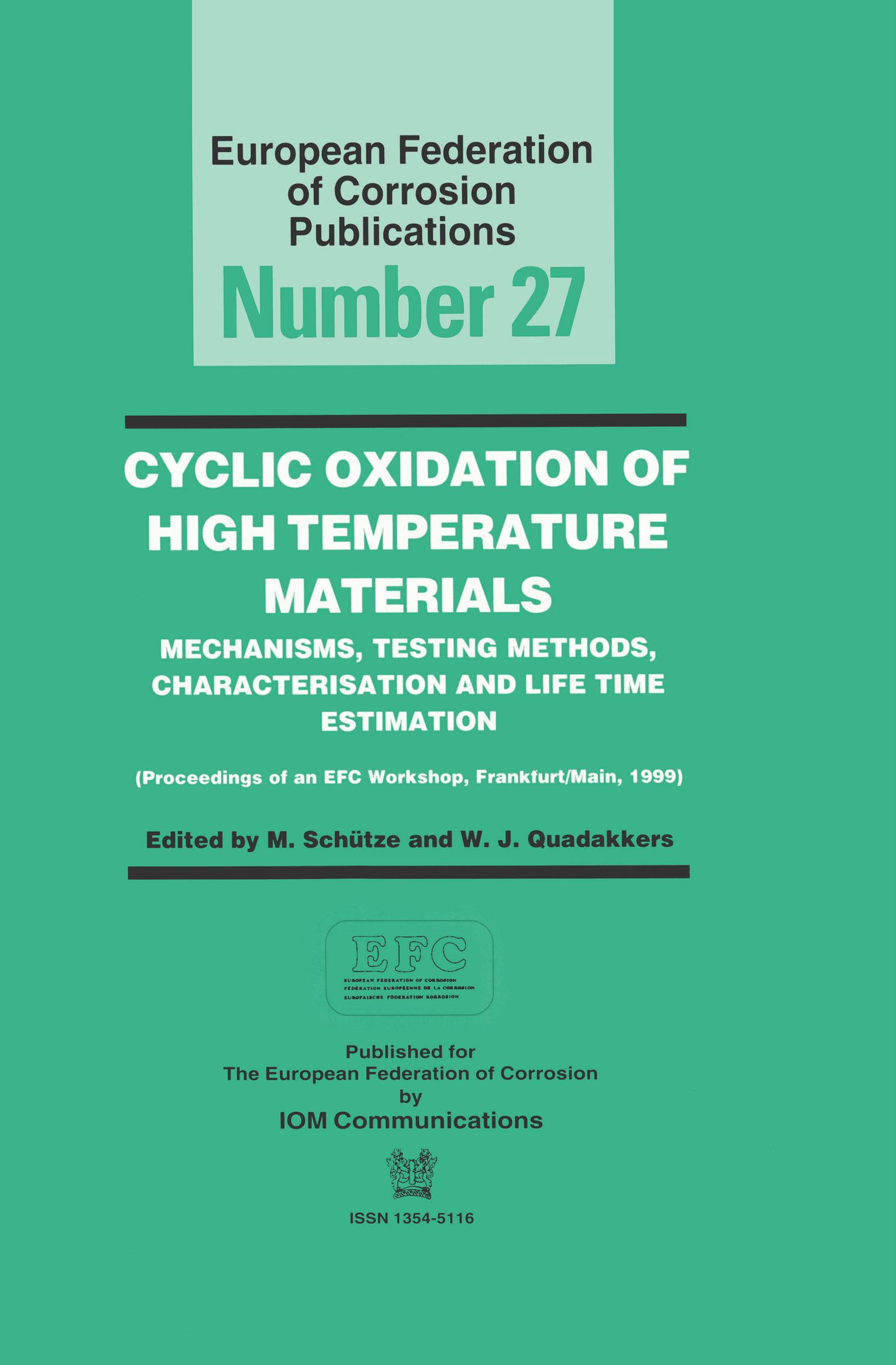 Cyclic Oxidation of High Temperature Materials EFC 27