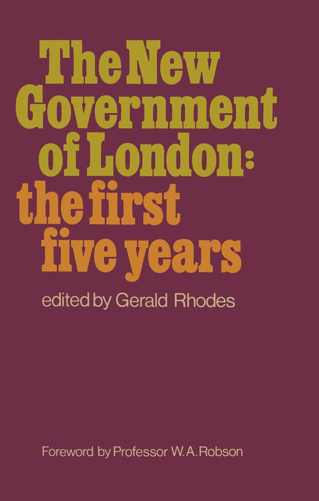 The New Government of London by Gerald Rhodes
