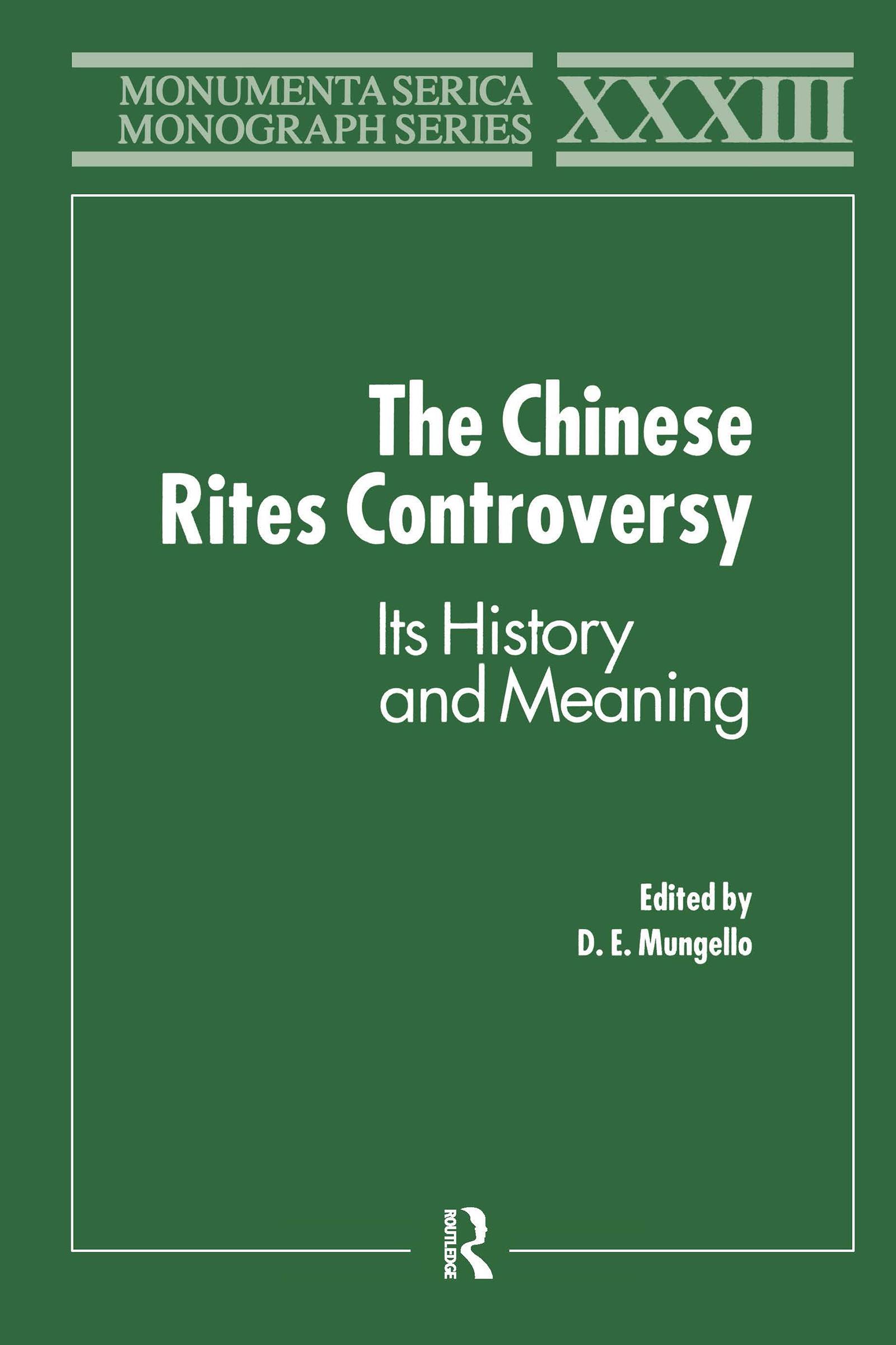 The Chinese Rites Controversy