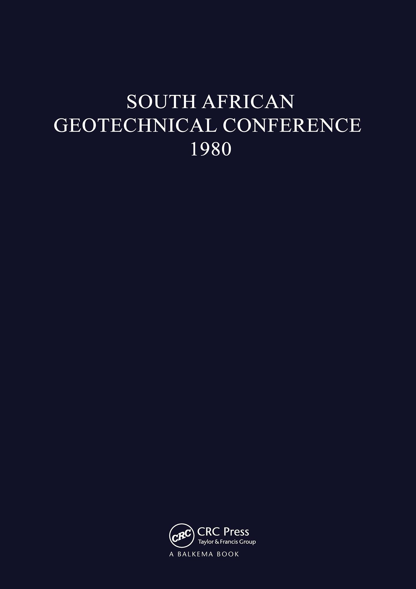 South African geotechnical conference, 1980