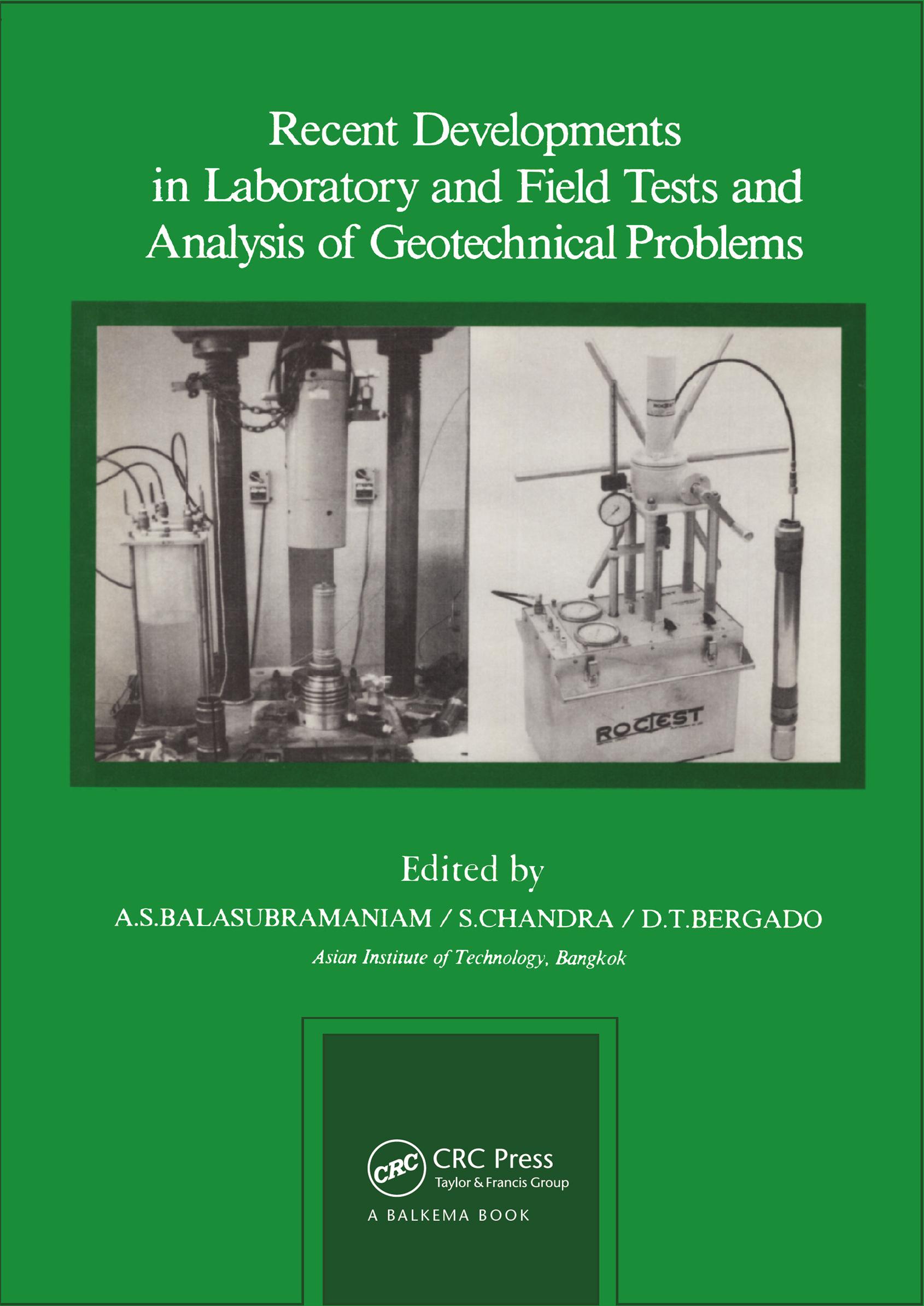 Recent Developments in Laboratory and Field Tests and Analysis of Geotechnical Problems