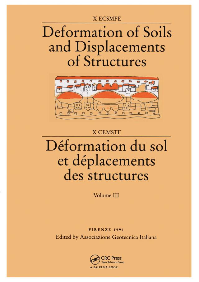 Deformation of soils and displacements of structures, volume 3 by ESSMFE Society