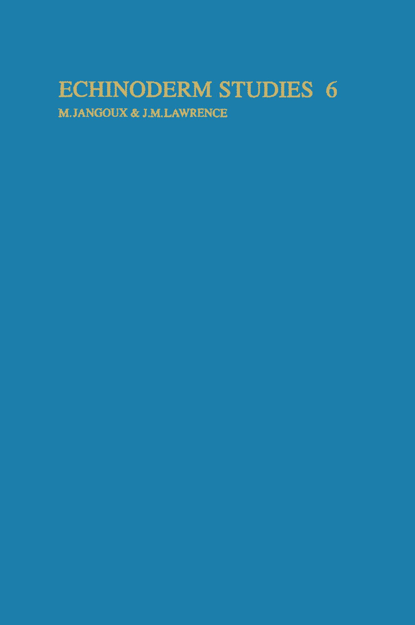 Echinoderm studies 6 (2001)
